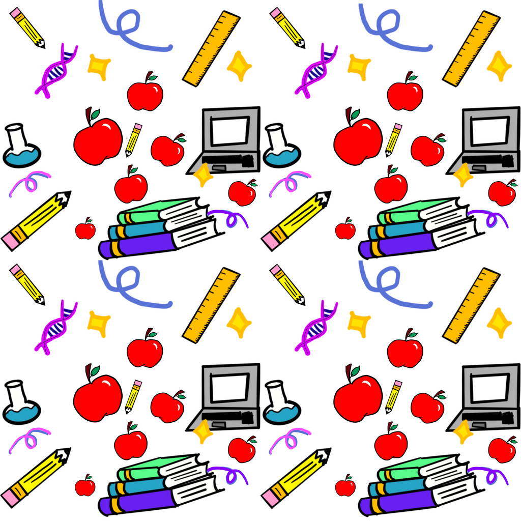 School Supplies Seamless Pattern